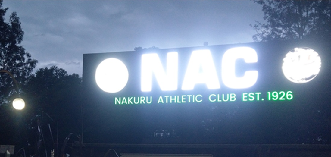 Nakuru Athletic Club illuminated sign